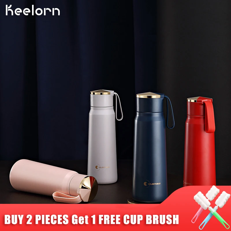 Keelorn 380ml Online Celebrity Insulated Water Cup Bottle Harajuku-Style Simple Vacuum Flasks Thermoses Cup Business Coffee Cup