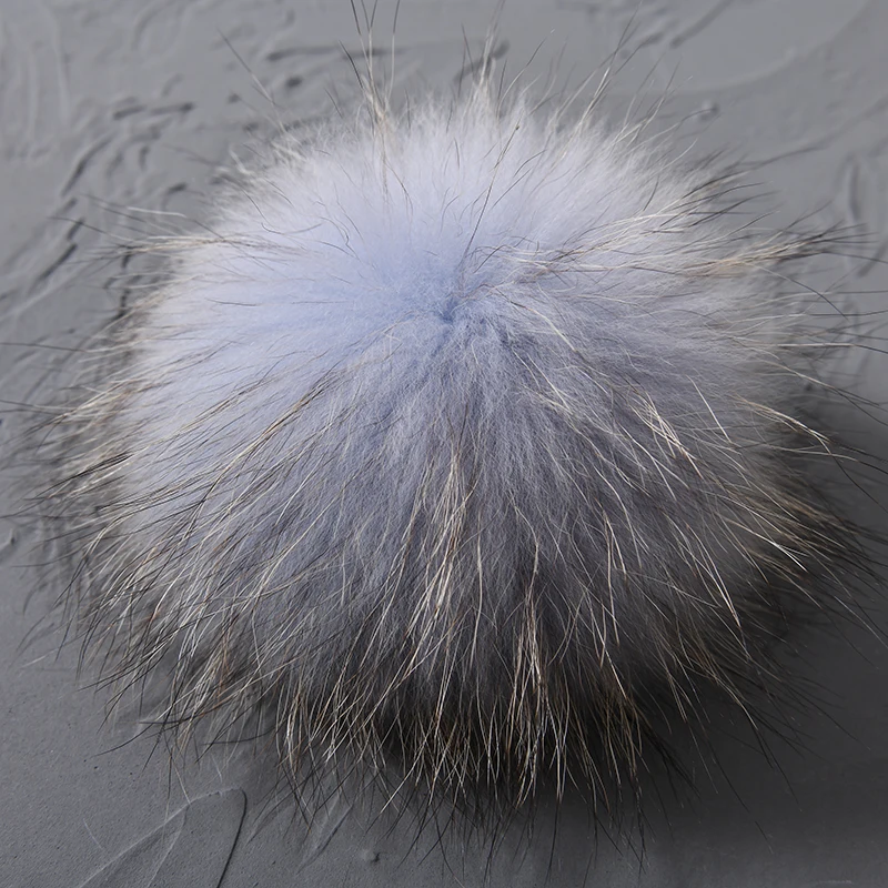 

Real Raccoon Fur Pom Pom Key Chain Real Fur Pompoms Hat Winter DIY Multicolor Fur Balls For Shoes Bag Accessories With Buttons