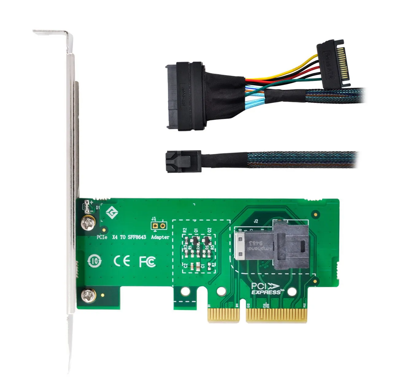 

CYDZ PCI-E 3.0 4.0 x4 to SFF-8643 36Pin Card Adapter With SFF-8643 to U.2 U2 SFF-8639 NVME PCIe SSD Cable for Mainboard SSD