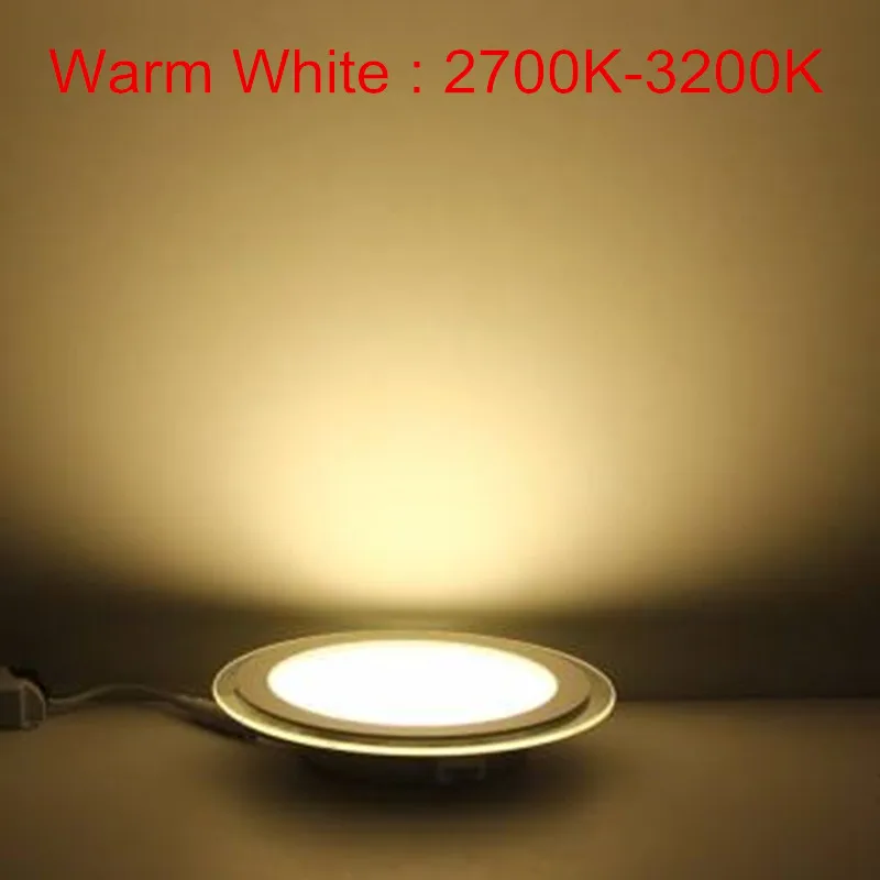 LED Panel Downlight Square/Round Glass Panel Lights 6W 9W 12W 18W Ceiling Recessed Lamps For Home living room Kitchen