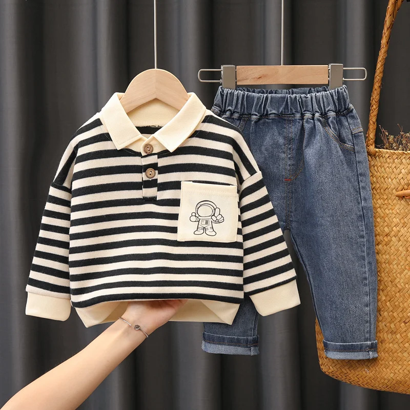 New Spring Autumn Baby Boys Girls Clothes Fashion Striped Children T-Shirt Pants 2Pcs/Set Toddler Casual Costume Kids Tracksuits