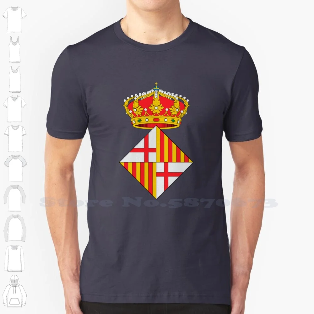 City Flag Coat Of Arms Spain 100% Cotton T-Shirt Escudo Bandera Wappen Coat Of Arms Flag Shield Blason Insignia Pennant