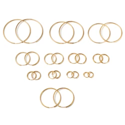 1Pair 1.2-4.8cm Classic Stainless Steel Hoop Earrings For Women Gold Color Round Earrings Men Women Ear Jewelry Gift