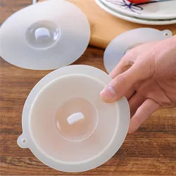 Safe FDA Grade Silicone Water Drinking Cup Lid Anti-dust Bowl Cover Cup Seals Glass Mugs Cap White Cup Cover Heat-resistant