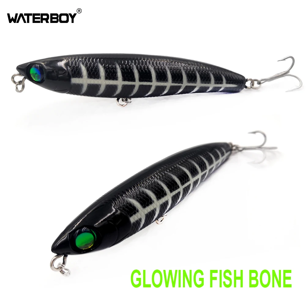 WATERBOY 11cm 20g Fishing Pencil Lure Floating High Quality Hard Surface Artificial Topwater Electroplated Stickbait fish Bait