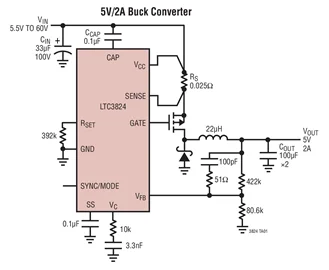 LTC3824 LTC3824IMSE LTC3824HMSE - High Voltage Step-Down Controller With 40uA Quiescent Current