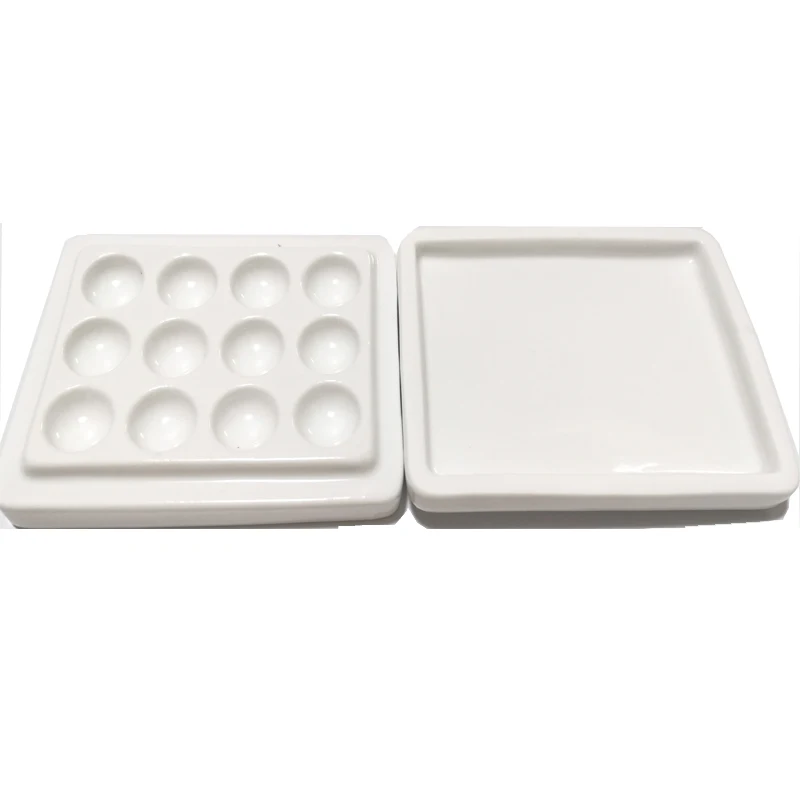 1 szt. z pokrywką, sprzęt do laboratorium dentystycznego, porcelanowa płytka do mieszania, nawilżania i udrabiania, 12 przegródek, paleta ceramiczna i do imitacji.