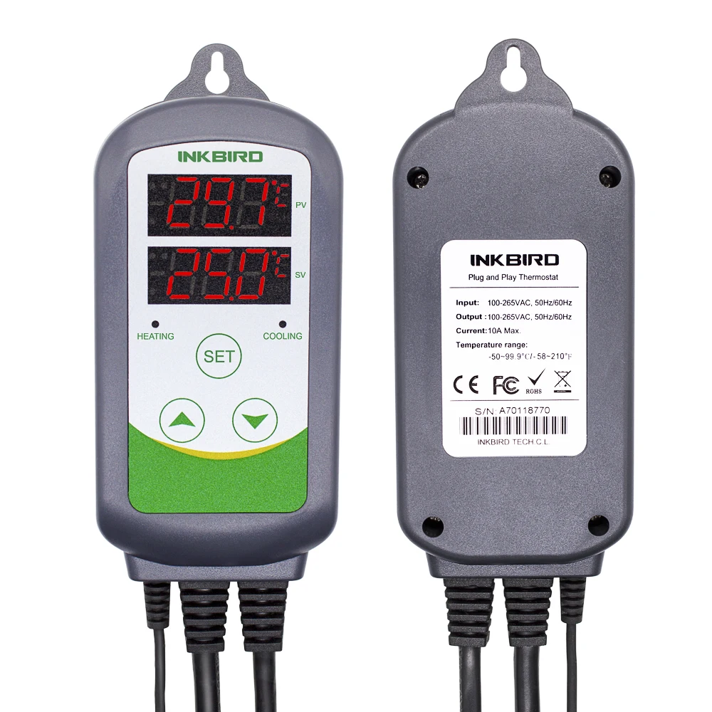 Imagem -02 - Inkbird-controlador de Temperatura Digital Regulador Termostato Relés Duplos Aquecimento e Arrefecimento Homebrewing Wi-fi Plug ue Itc308 308