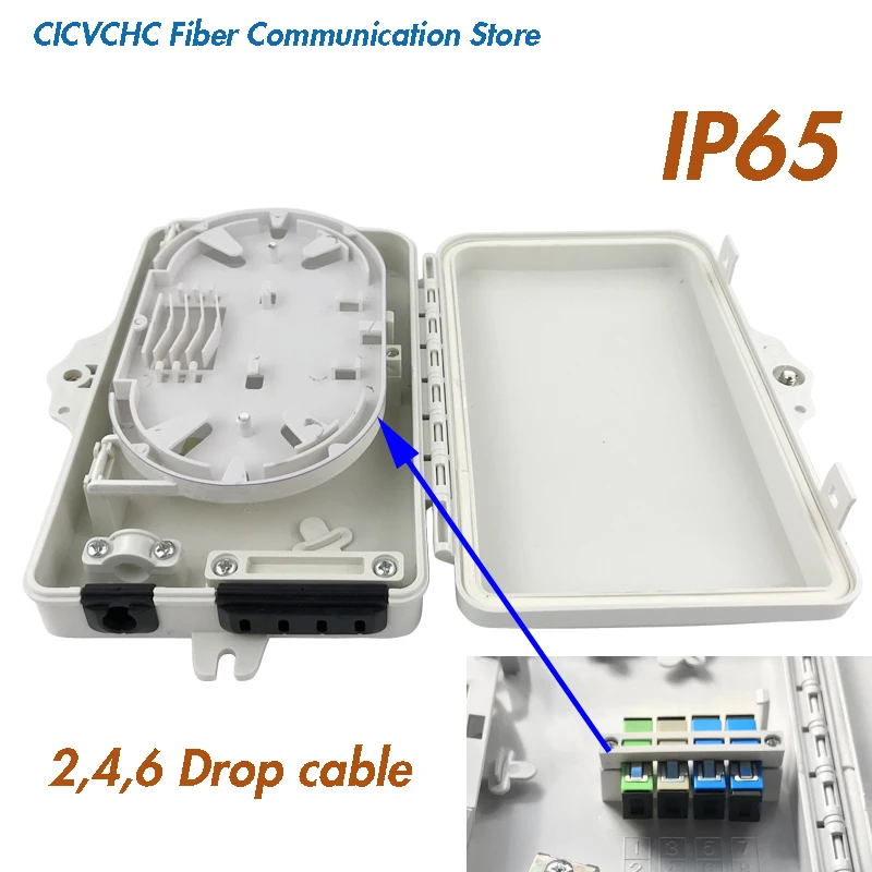 

5 шт. оптоволоконная распределительная коробка-IP65 Гидроизоляция Для внутреннего и наружного-2, 4 или 6 Висячие кабели-настенные