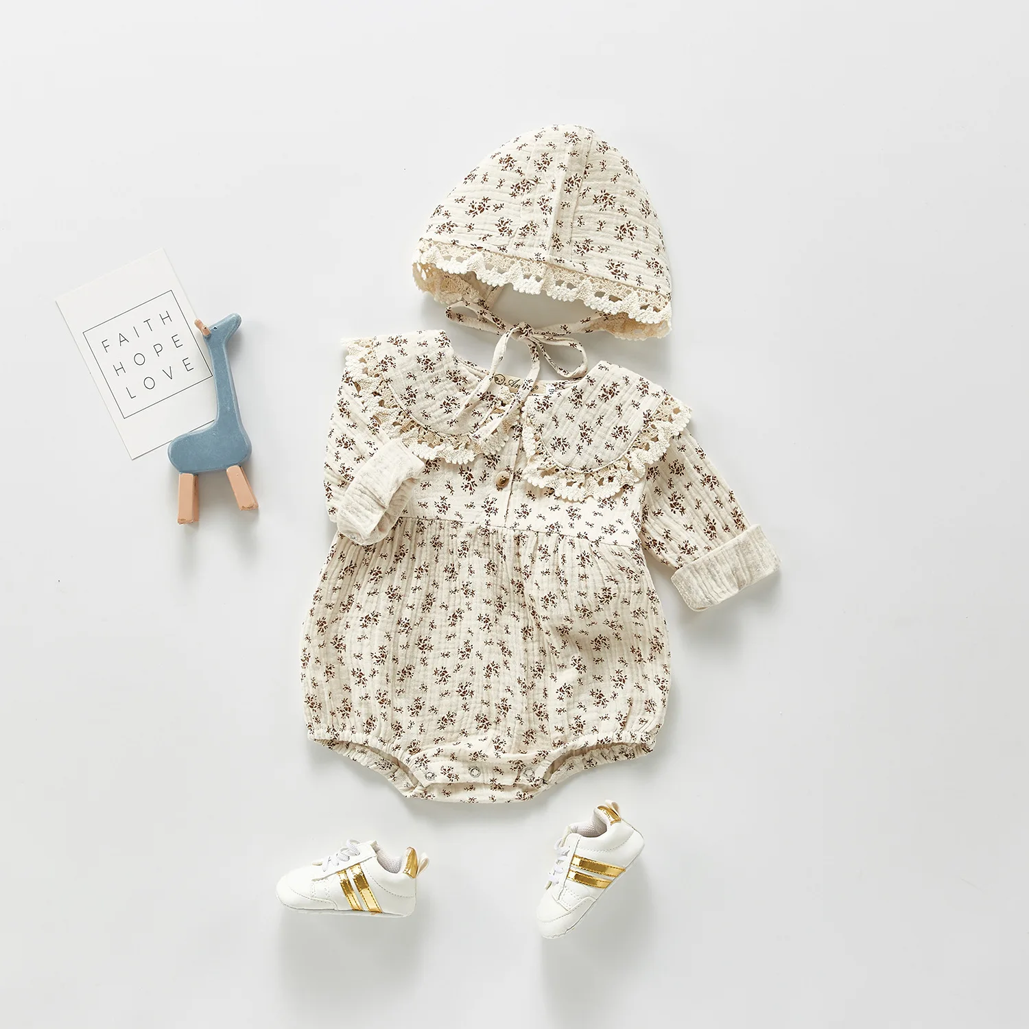 2024 Frühling Neugeborene Kleinkind Mädchen Bodys niedlichen schönen Säugling Baby Mädchen Blumen Bodysuit Overall Outfits Hut Freizeit kleidung