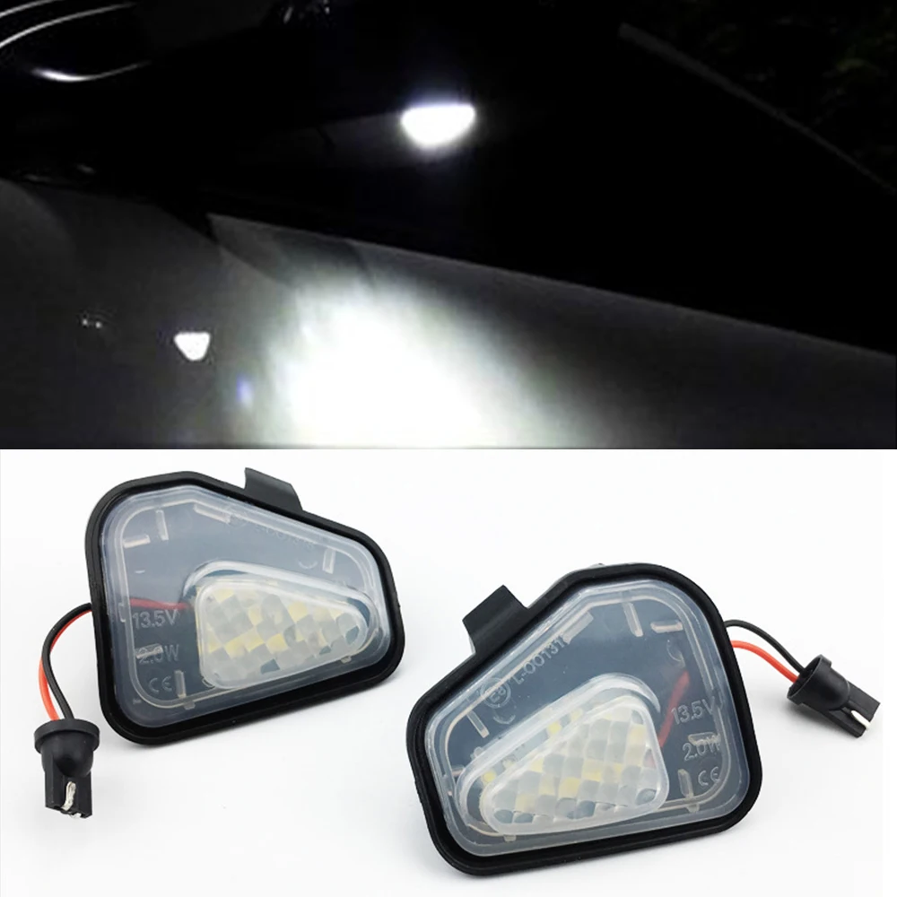 2Pcs Canbus LED Side Mirror Puddle Lights Lamp for VW Volkswagen Jetta 10-15/EOS 09-11/Passat B7 2010~/CC 09-12/Scirocco 09-14