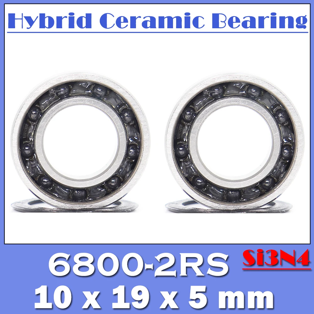 

6800 Hybrid Ceramic Bearing 10*19*5 mm ( 2 PCS ) Bicycle Bottom Brackets Spares 6800RS Si3N4 Ball Bearings