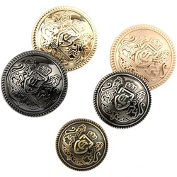 10pcs/lot 15/20/25mm Vintage Metal Clothing Buttons Crown Design British College Style Jacket Buttons Clothes Decorative Buttons