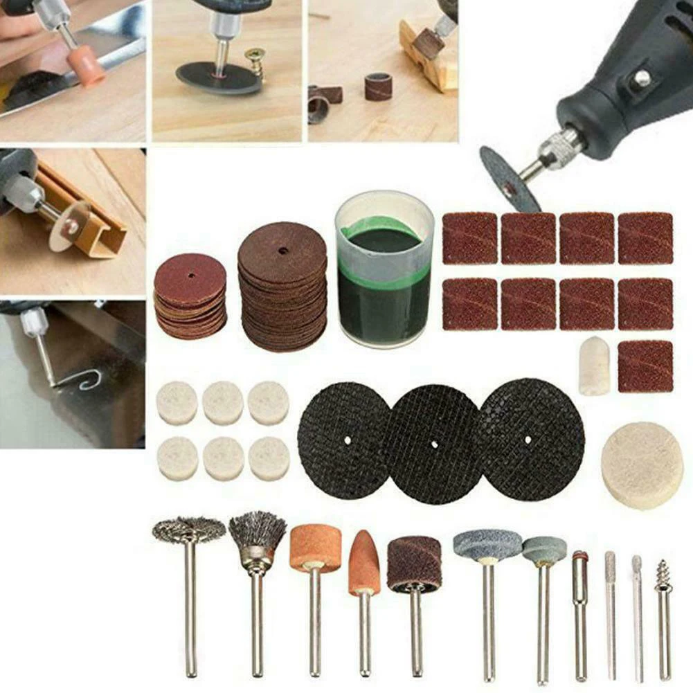 105pcs Mini Electric Drill Grinder Rotary Tool Accessory Bit Set For Grinding Sanding Polishing Disc Wheel Tip Cutter Drill Disc