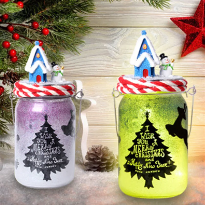 Color Mason Jar Plastic Glass Bottle Light Children's Toy Birthday Gift DIY Christmas Fairy Light Remote Control Customization