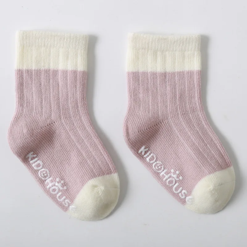 3 Paare/los kinder Socken Solide Striped Vier Jahreszeiten Junge Anti Slip Newborn Baby Socken Baumwolle Säuglings Socken Für Mädchen 0-36Month