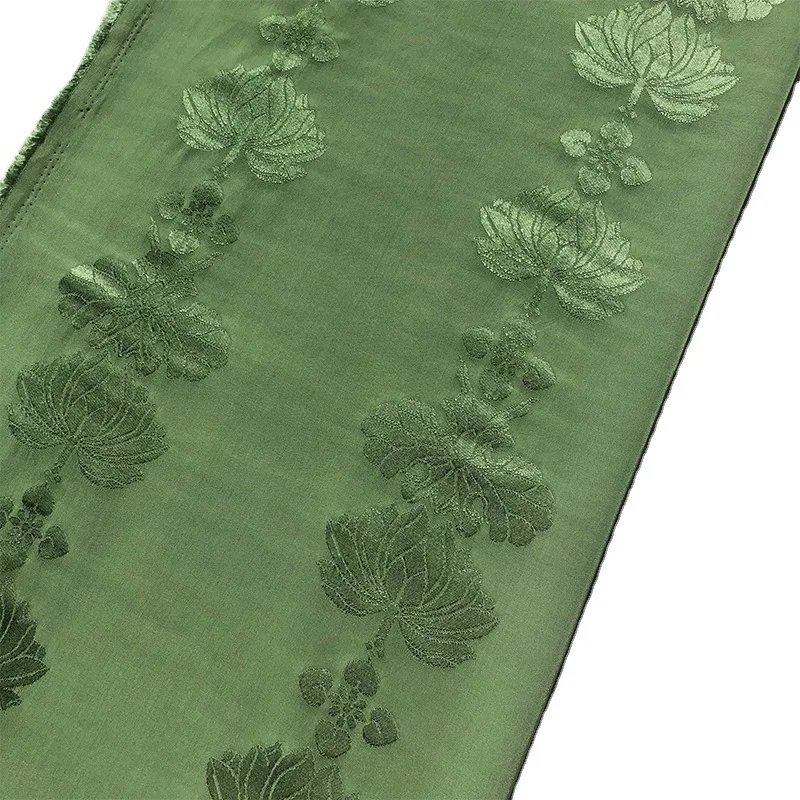Green Retro Chinese Style Rayon Lotus Jacquard Fabric For Clothing Handmade DIY Material Designer Fabric Decoration image 5