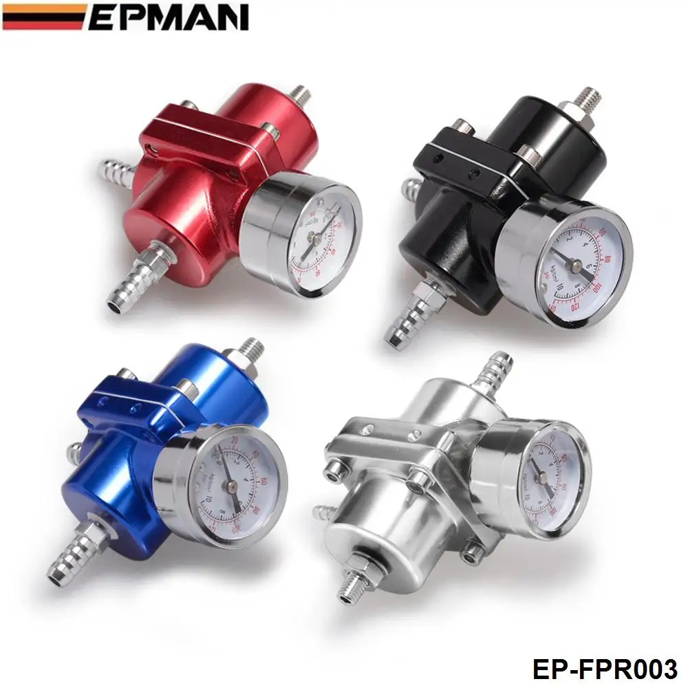 Jdm Universal 0-140 PSI Adjustable Fuel Pressure Regulator FPR /Gauge For BMW E39 5 series Facelift 2000-2003 EP-FPR003