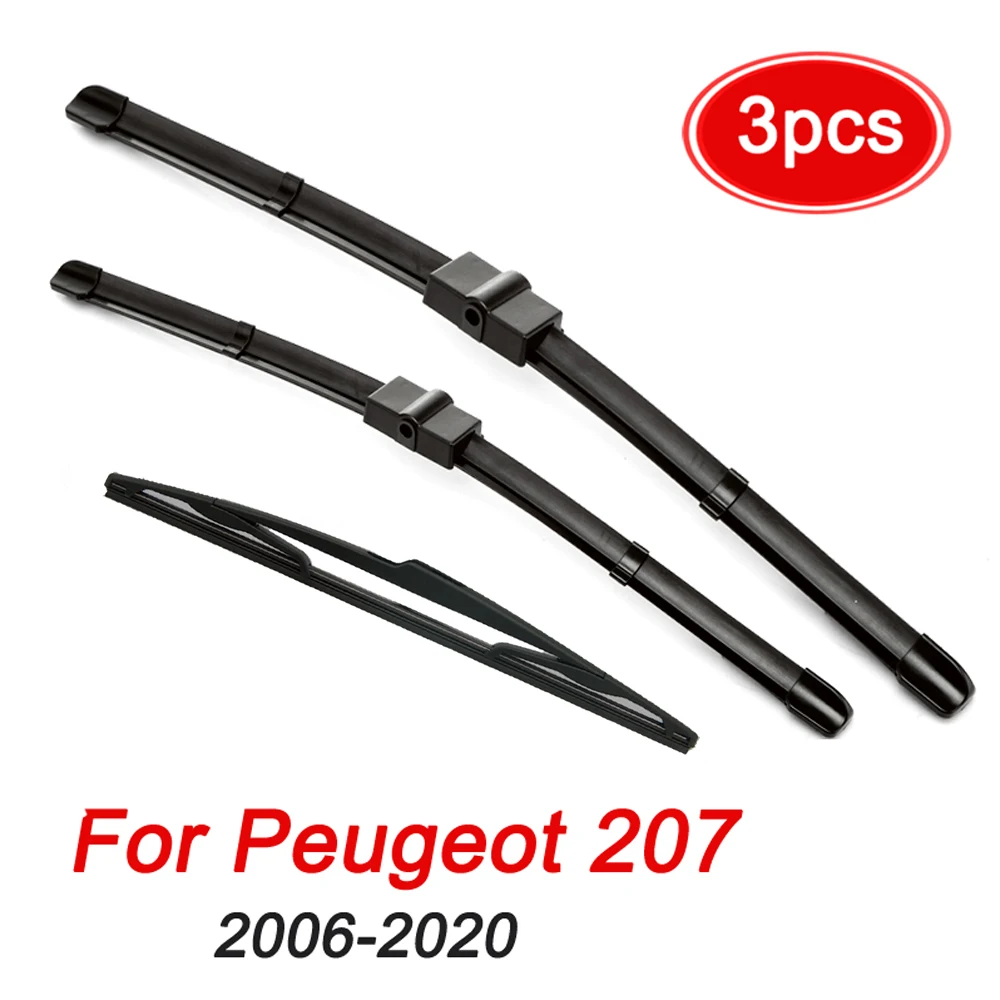 MIDOON Wiper Front Rear Wiper Blades Set For Peugeot 207 Hatchback 2006- Windshield Windscreen Front Rear Window 26\