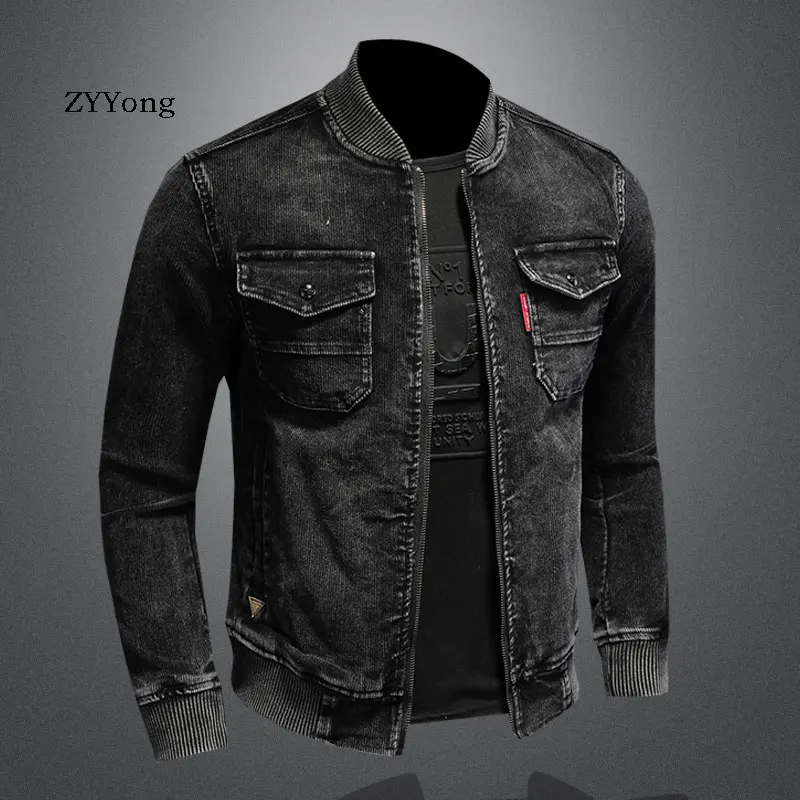 Stand Collar Bomber Pilot Black Corduroy Jacket Men Coats Motorcycle Slim Casual Clothing Overcoat Outwear Ropa Hombre