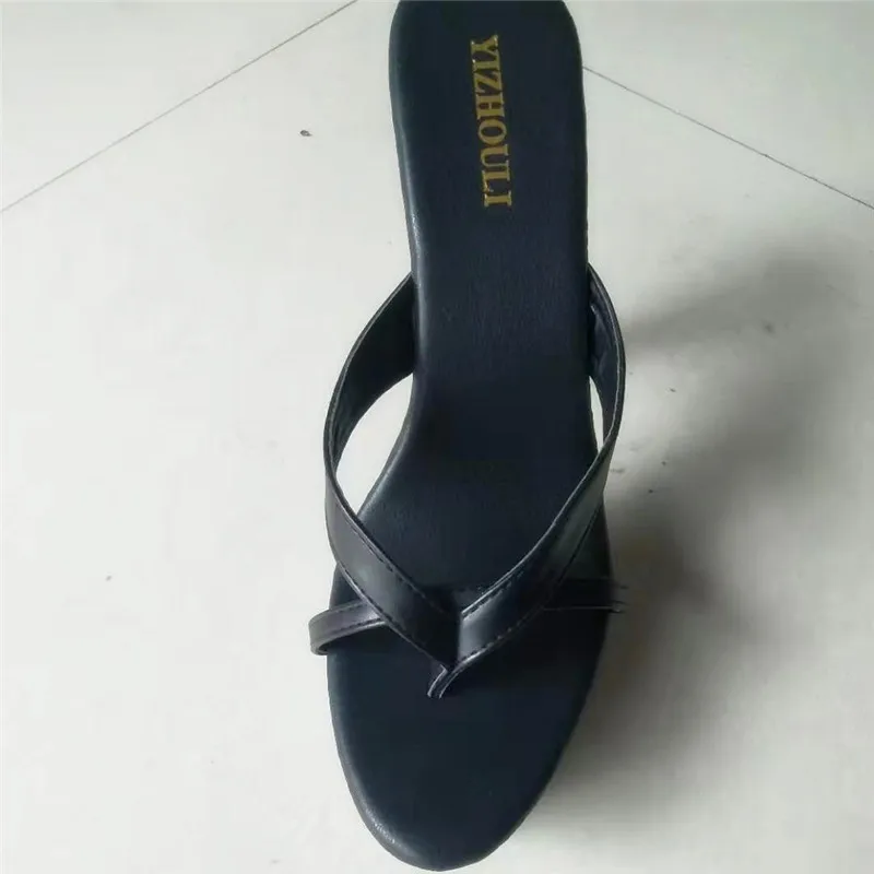 New 15 cm heel tall princess show baked lacquer shoes, sexy nightclub heels flip-flops style slippers