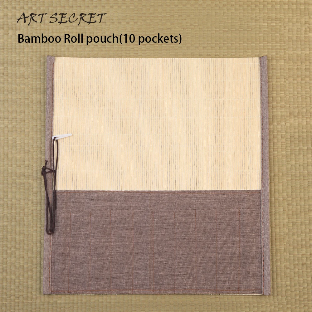 

Artsecret New Natural Bamboo Various Roll Pouch 10 Pockets No.BT-06 For Painting Tools Brushes Not Include