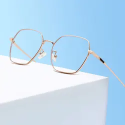 New Arrival Anti Blue Ray  Goggles Metal Frame Eye Glasses Unisex Full Rim Eyewear Myopia Glasses with Spring Hinges