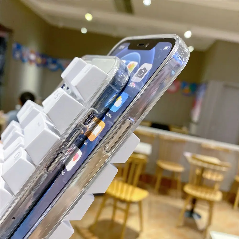 for iphone 11 case Funny 3D keyboard Transparent phone case for iphone 13 12 Pro Max 11 6 7 8 Plus XR X XS epoxy silicone Cover