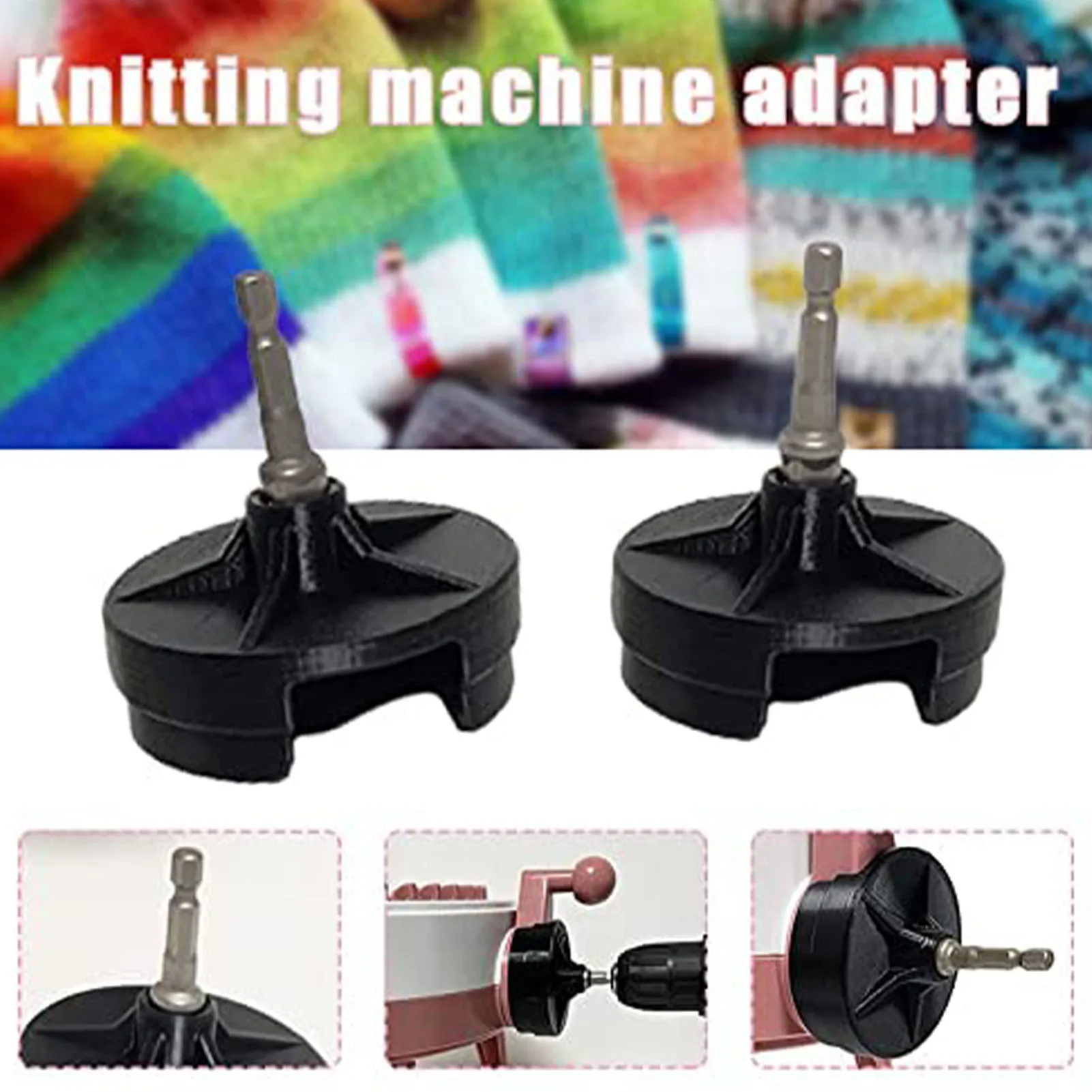 Sentro Knitting Machine Adapters Fast Automatic Knit Power Adapter With Hex Steel Bit Crank Handle Adapter For Knitting Mach