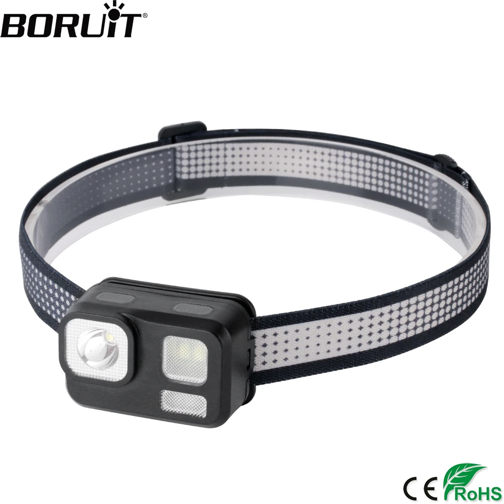 boruit poderoso led vermelho mini farol 18000lm alimentado por aaa bateria farol impermeavel camping pesca tocha cabeca lanterna 01