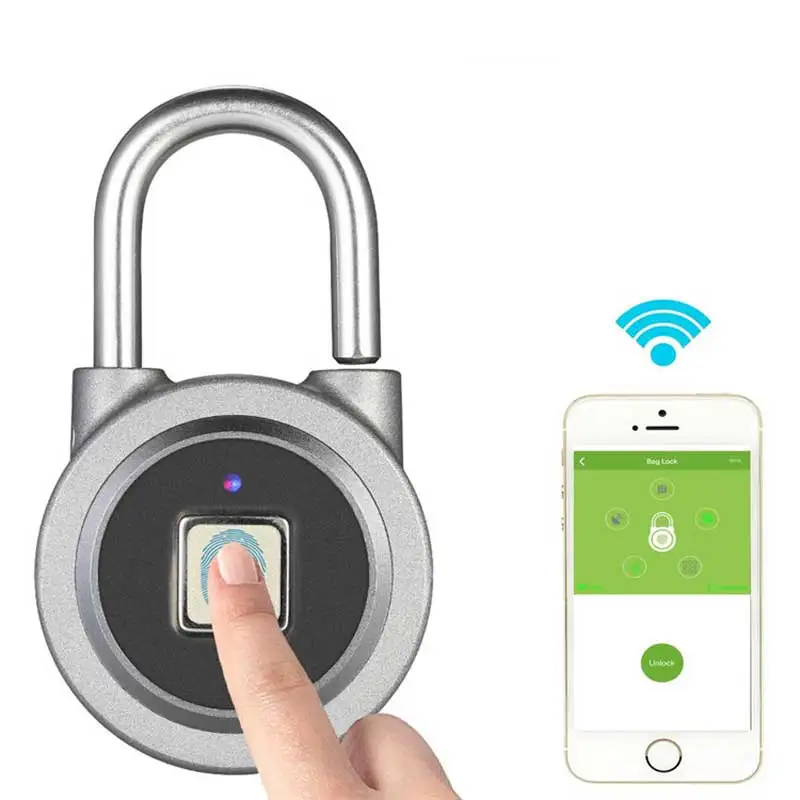 Smart Fingerprint Bluetooth Padlock Multi-function Waterproof Doorlock Mobile App Control GPS Track Keyless Padlock Cabinet Lock