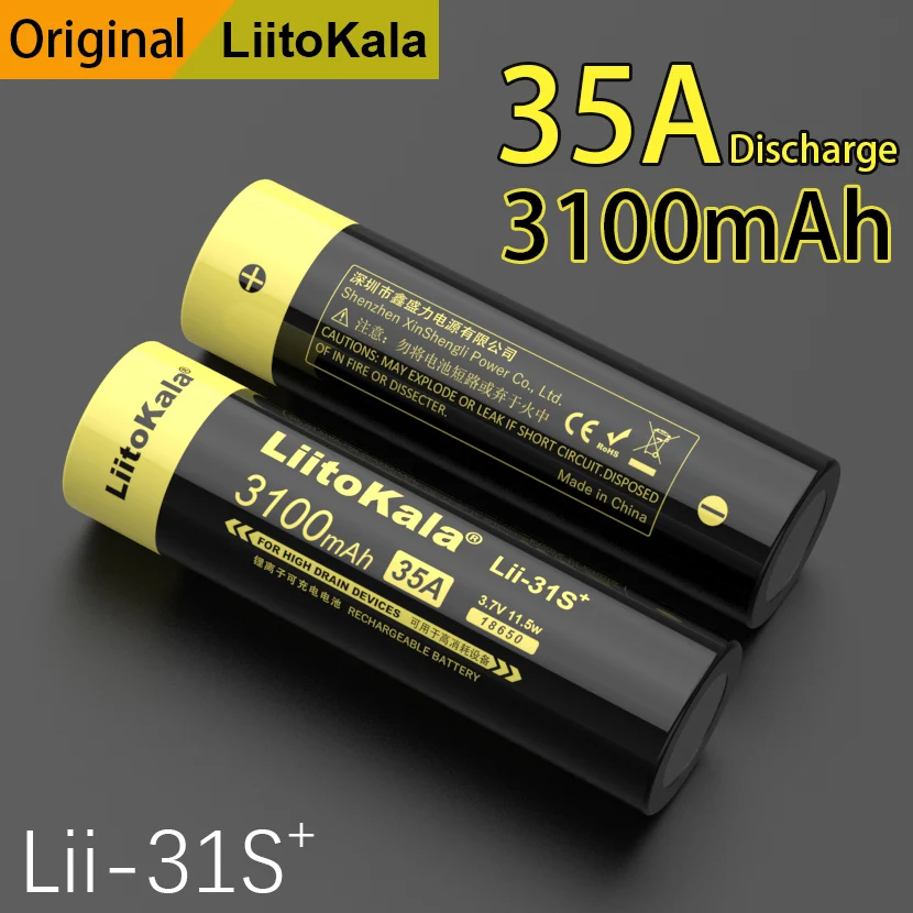 1-10 قطعة جديد LiitoKala Lii-31S 18650 بطارية 3.7 فولت ليثيوم أيون 3100mA 35A بطارية الطاقة لأجهزة استنزاف عالية.