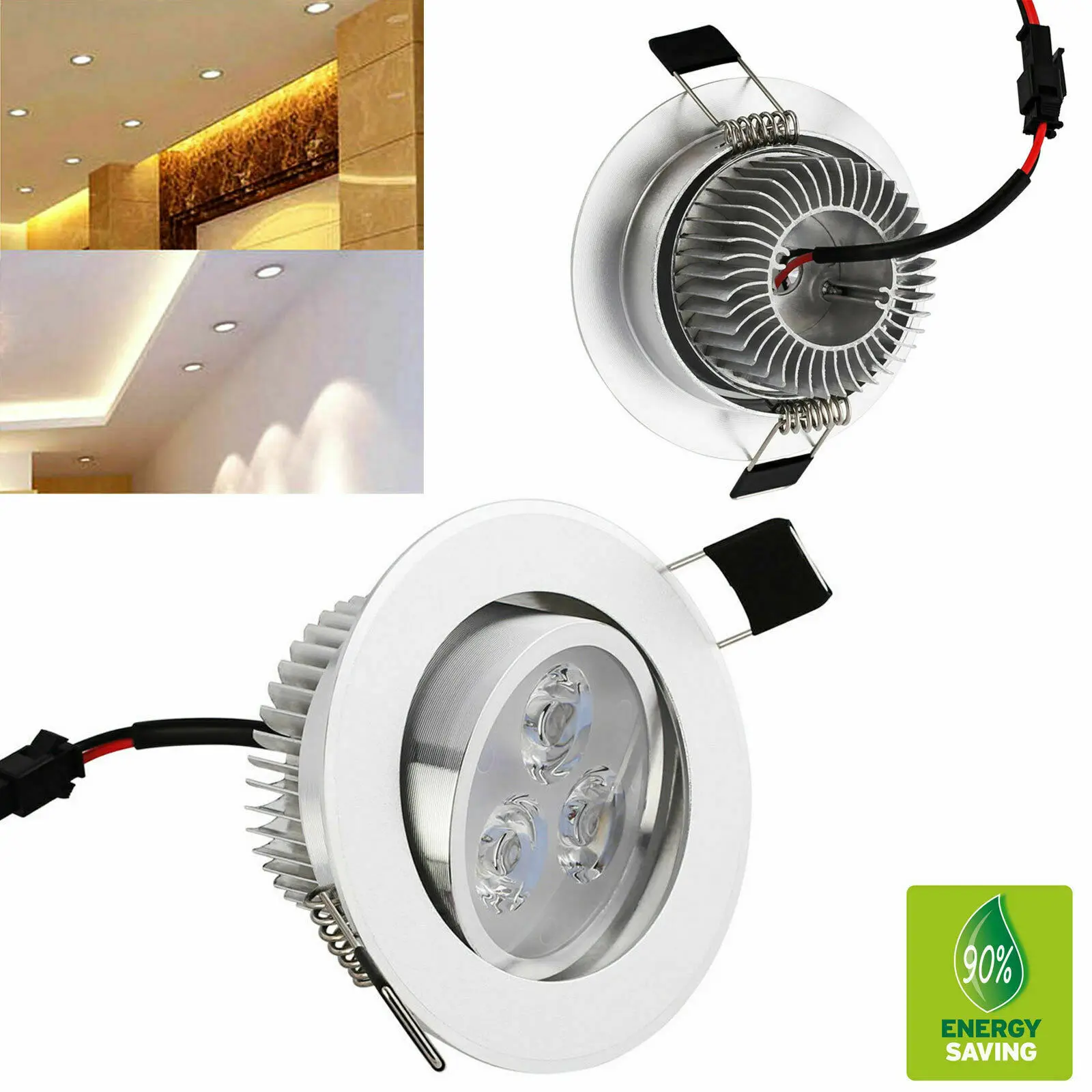 Ściemnialna lampa lampa świecąca W dół wpuszczone W sufit LED 18W 15W 3W 5W 220V 110V z dekoltem wnętrza oświetlenie punktowe domu