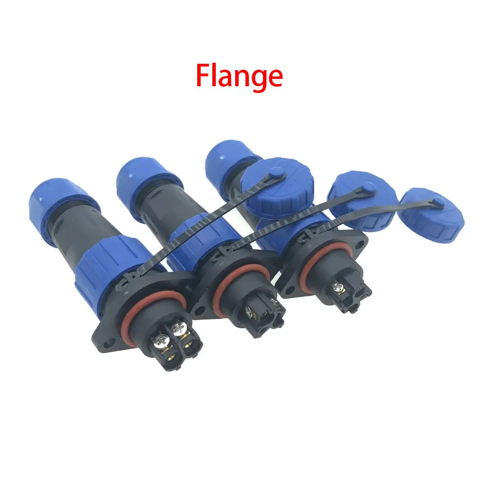 LD16 IP68 Waterproof Connector Socket Plug Back Nut Docking Flange 2 pin 3 pin 4 pin Screw Crimping Without Welding Connector