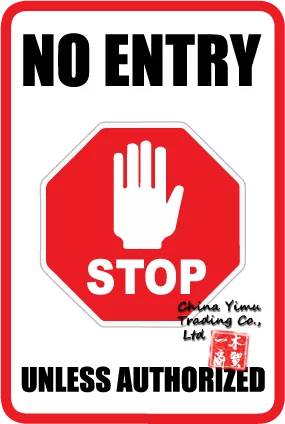 Wide family business no entry less window wall warning sign stop warning sticker - back self adhesive vinyl