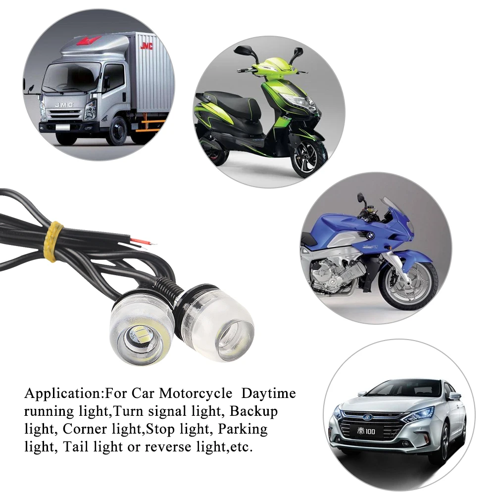2 قطعة DRL عيون النسر LED سيارة النهار تشغيل أضواء هوك الشاحنات وقوف السيارات مصباح إشارة 12 فولت الذيل مصباح دراجة نارية اكسسوارات 2025
