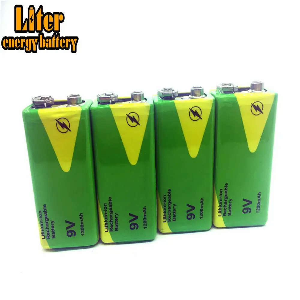 1/2/4Pieces High Quality 9 V 1200 MAh Rechargeable lithium Battery For Interphone Smoke Alarm Car Toys 9V Nimh Batteries Replace