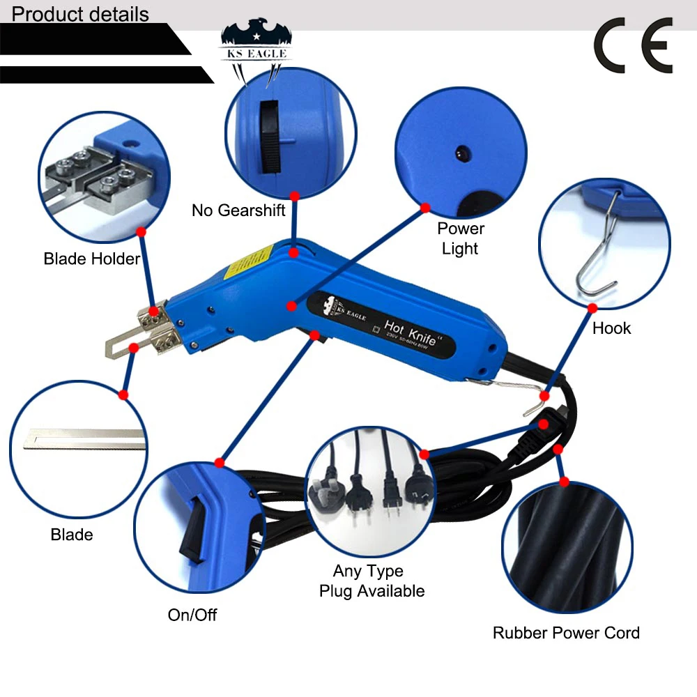 220 v 80 w Hand Held Electric Hot Knife Heat Cutter Foam Thermal Cutting Tools Non-Woven Fabric Rope Curtain Heating Knife