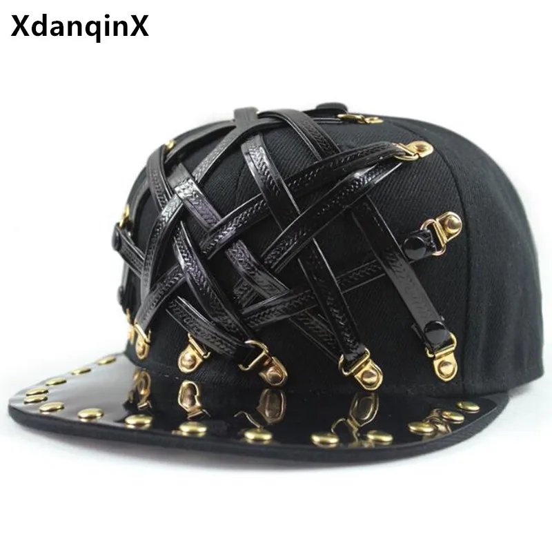 Novelty Personality Trend Hip Hop Caps Men And Women Punk Style Headdress Decorated Couple Hat Bar Nightclub Flat Brim Cap