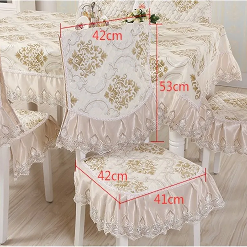 Elegant 13 pcs/set Rectangular Table Cloth Set with Chair Covers Tablecloth for Wedding Decoration Lace Table Cover Tablecloths image 4