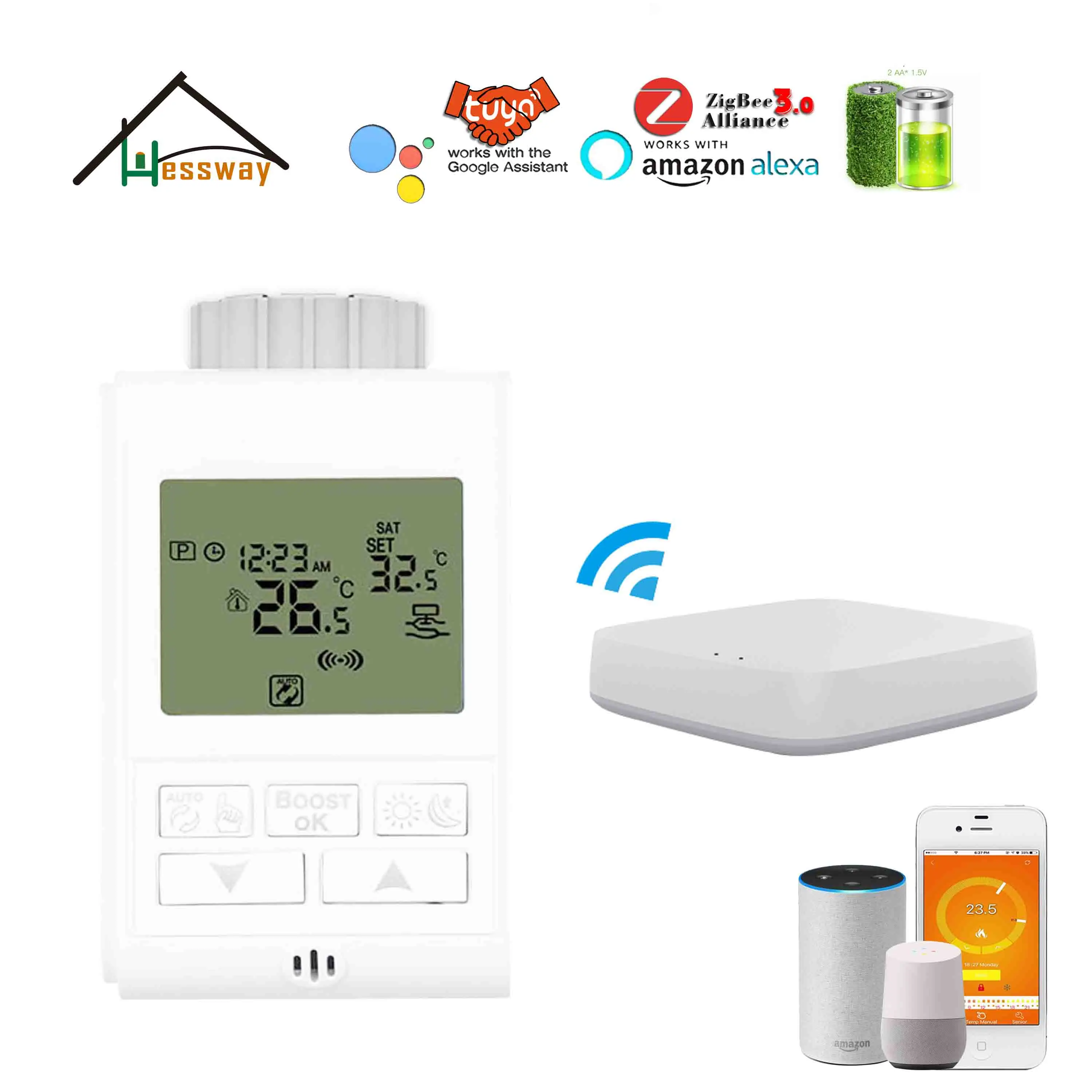 HESSWAY termostatik radyatör vanası kablosuz ağ geçidi TUYA Zigbee termostat IEEE 802.15.4,2.4GHz 868MHz 915MHz