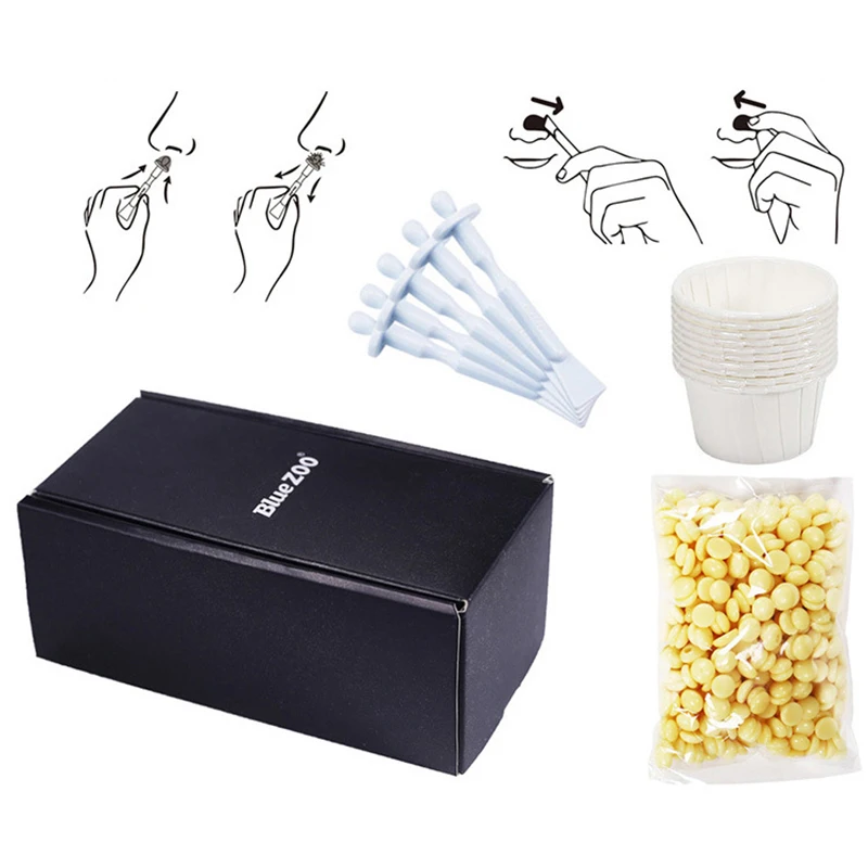 1Set Nose Facial Significant hair removal Trimmer Cleaning Beauty Nose Hair Removal Wax Beans Set Depilatory Waxing Pellet Kit