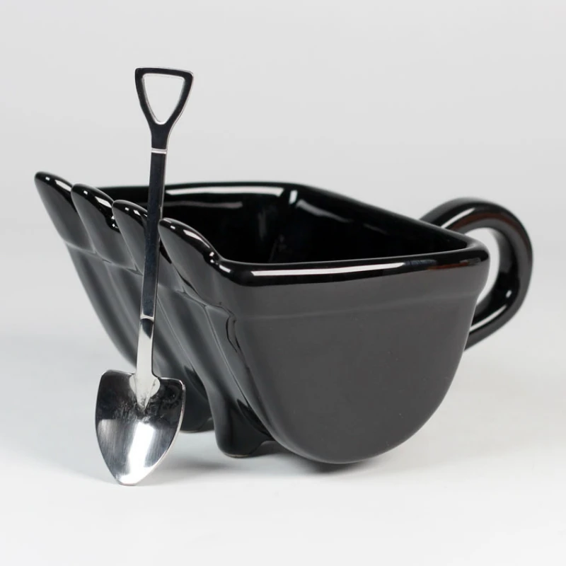 Personality Excavator Bucket Coffee Mug Shovel Spoon Amusing Ceramics Navvy Tea Cup Verre Crane Cigarette Holder Ashtray Tumbler
