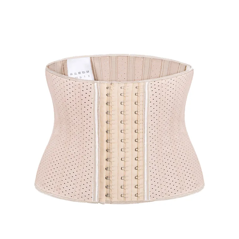 25cm Short Breathable Latex Waist Trainer 25 Steel Boned Corset Waist Cincher Shaper Slim Modeling Strap Women Body Shaper 9005