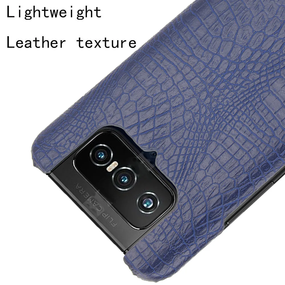 For Asus Zenfone 7 ZS670KS Case Zenfone7 Retro Crocodile Skin PU Leather PC Hard Cover For Asus Zenfone 7 Pro ZS671KS Phone Case