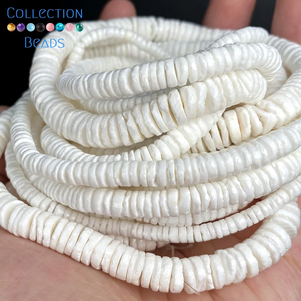 Natural White Shell Beads Seashell Round Shape Spacer Beads For Jewelry Making Handmade DIY Bracelet Necklace Accessories 16