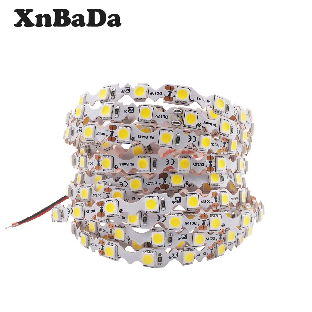 5m S Shape SMD 5050 LED Strip Ultra-bright Not Waterproof IP30 Flexible Light 60Led/m RGB / White / Warm White DC12V