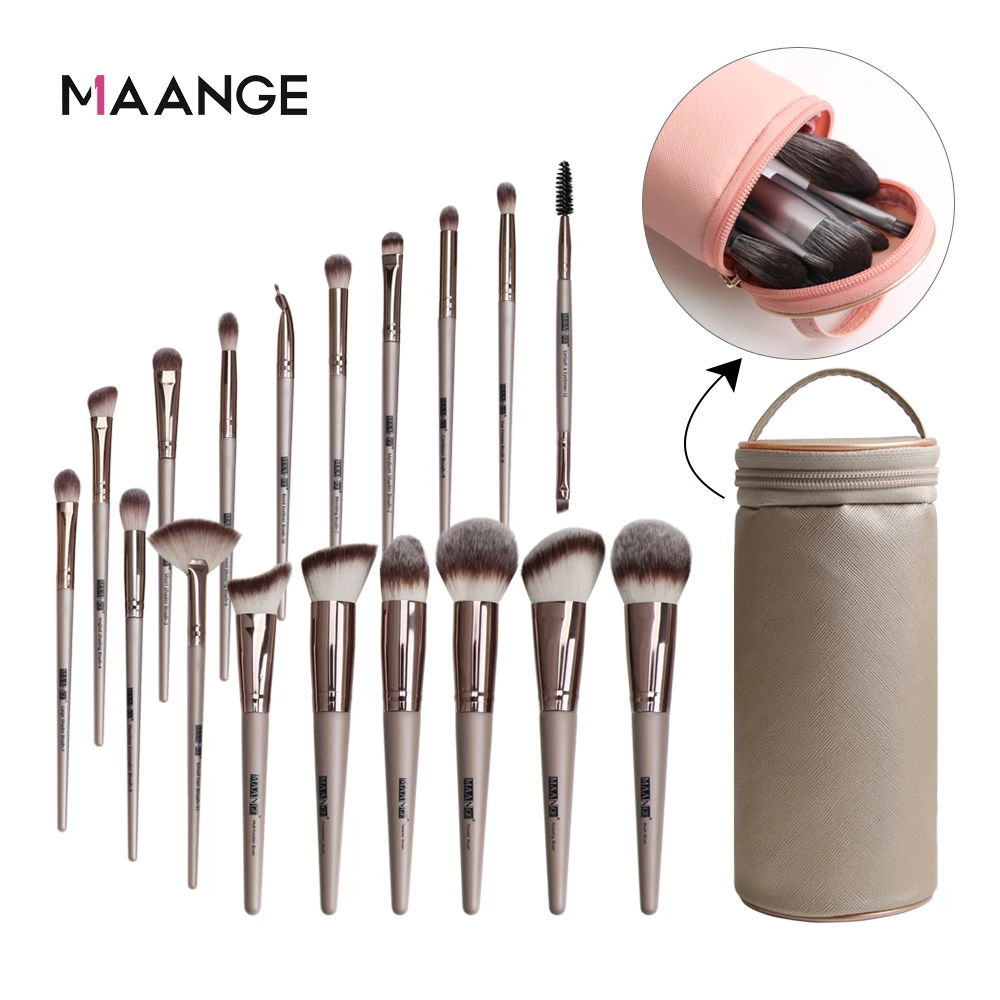 MAANGE 6pcs-20pcs Makeup Brushes Set Professional with Natural Hair Foundation Powder Eyeshadow Make Up Brush Blush