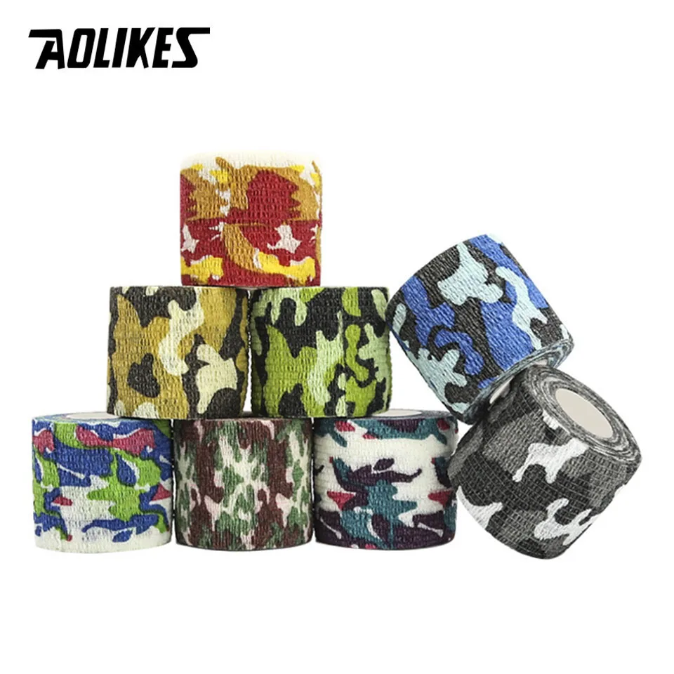 AOLIKES 4.5m Self Adhesive Wrap Tape Medical Therapy Elastic Bandage Knee Protector Colorful Printed Finger Joints Pet Tape