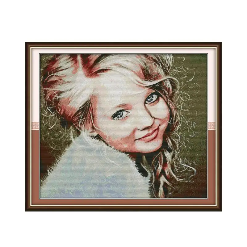 Look back and smile cross stitch kit aida 14ct 11ct count print canvas cross stitches   needlework embroidery DIY handmade